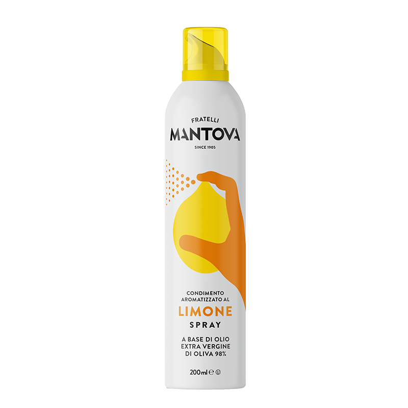 mantova5-Lemon-Flavored-Extra-Virgin-Olive-Oil-Spray روغن زیتون خالص فرابکر طعم لیمو مانتووا ایتالیا اسپری 200 سی سی - تصویر 1